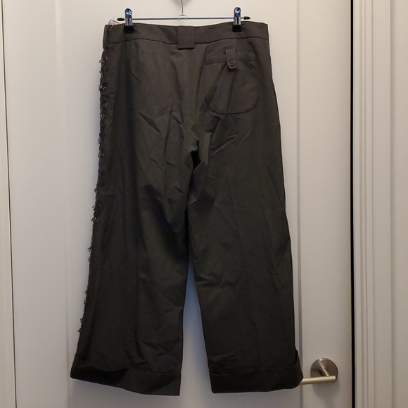 NEW Robert Rodriguez Wide-Legged Crop Capri Pants Beaded Straight Leg Detail - Picture 9 of 13